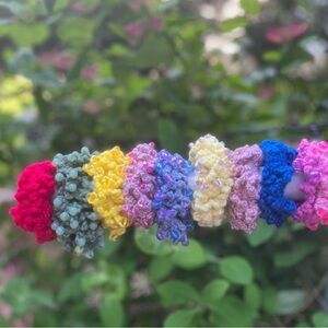 Women’s Multicolored Handmade Hair Scrunchies W/ Beads